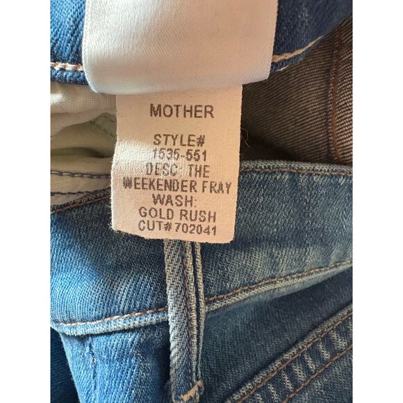 Mother the weekender raw hem jeans in gold rush size 25 - Picture 7 of 12